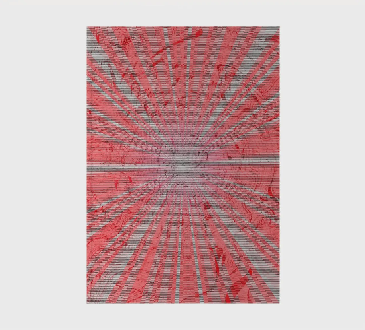Abstraktess dynamisches Muster in den Farben Grau und Rot Notizbuch von Something for you