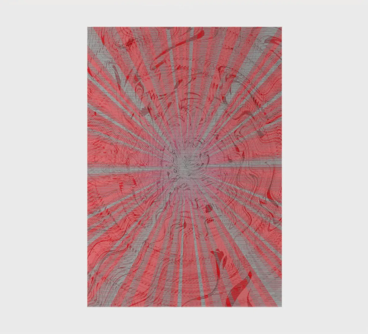 Abstraktess dynamisches Muster in den Farben Grau und Rot Notizbuch von Something for you