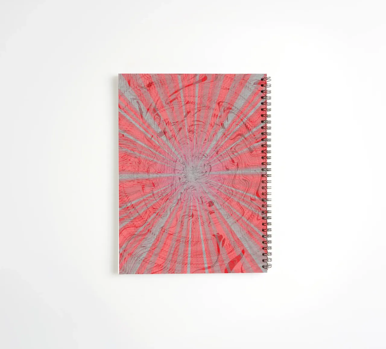 Abstraktess dynamisches Muster in den Farben Grau und Rot Ringbuch von Something for you