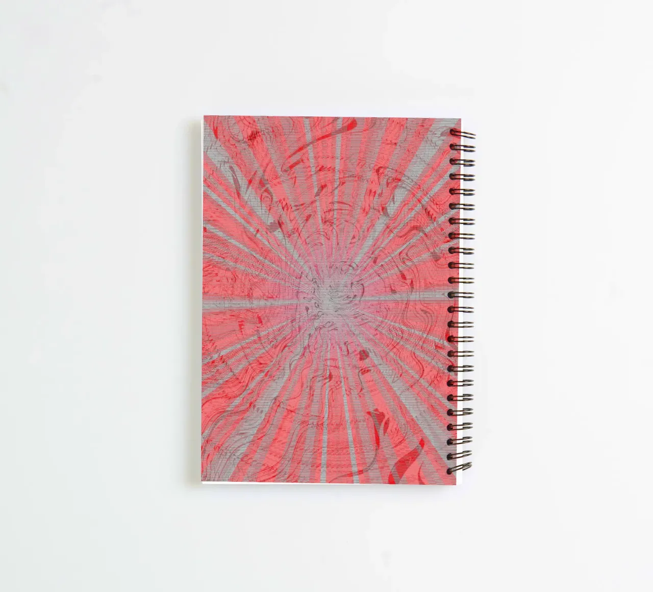 Abstraktess dynamisches Muster in den Farben Grau und Rot Ringbuch von Something for you