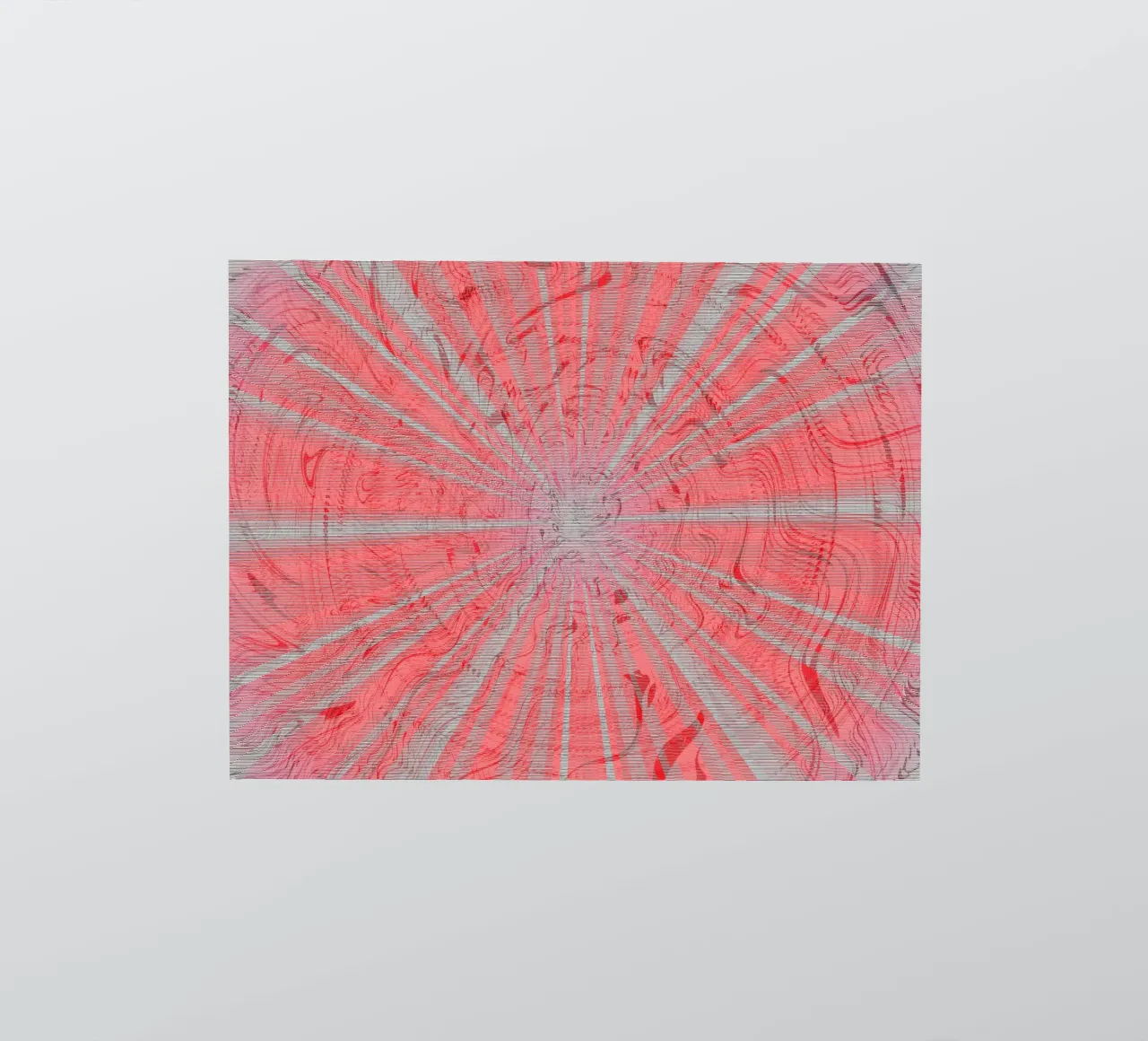 Abstract dynamic pattern in the colours grey and red sticker by Something for you