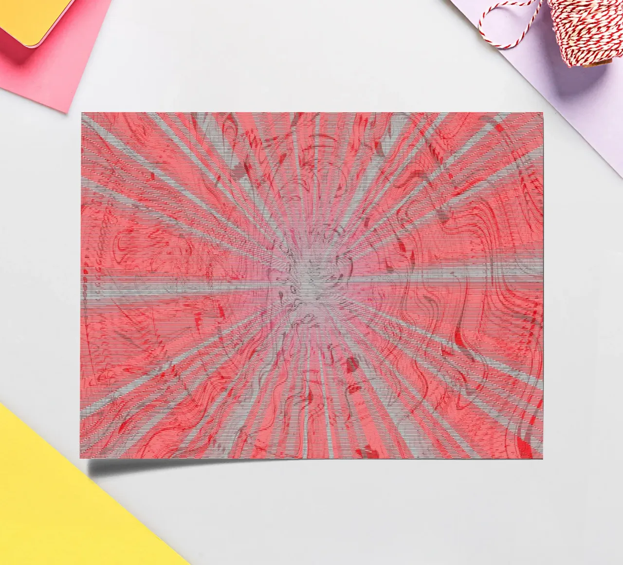 Abstract dynamic pattern in the colours grey and red sticker sheet by Something for you