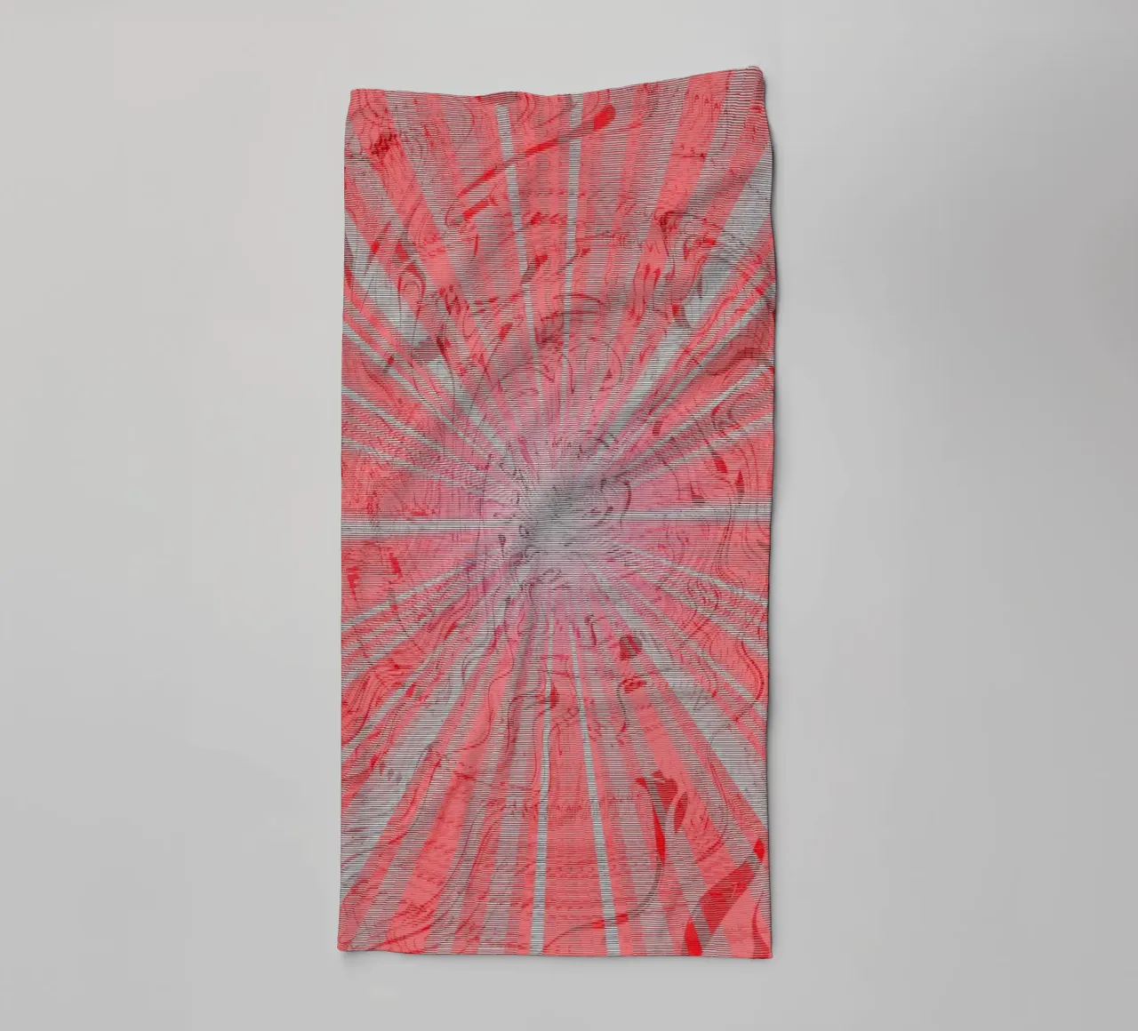 Abstract dynamic pattern in the colours grey and red towel by Something for you