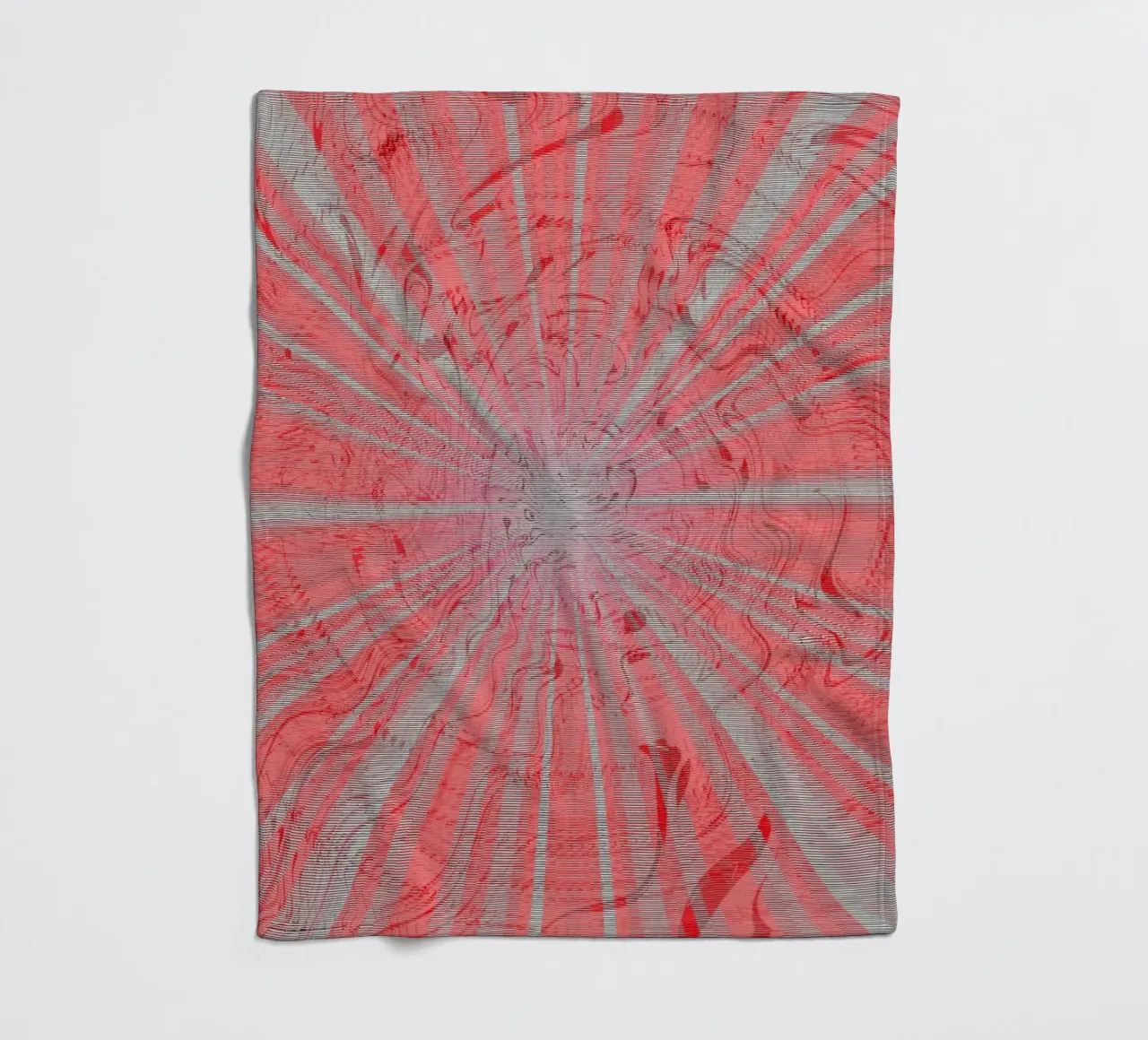 Abstraktess dynamisches Muster in den Farben Grau und Rot Fleecedecke von Something for you