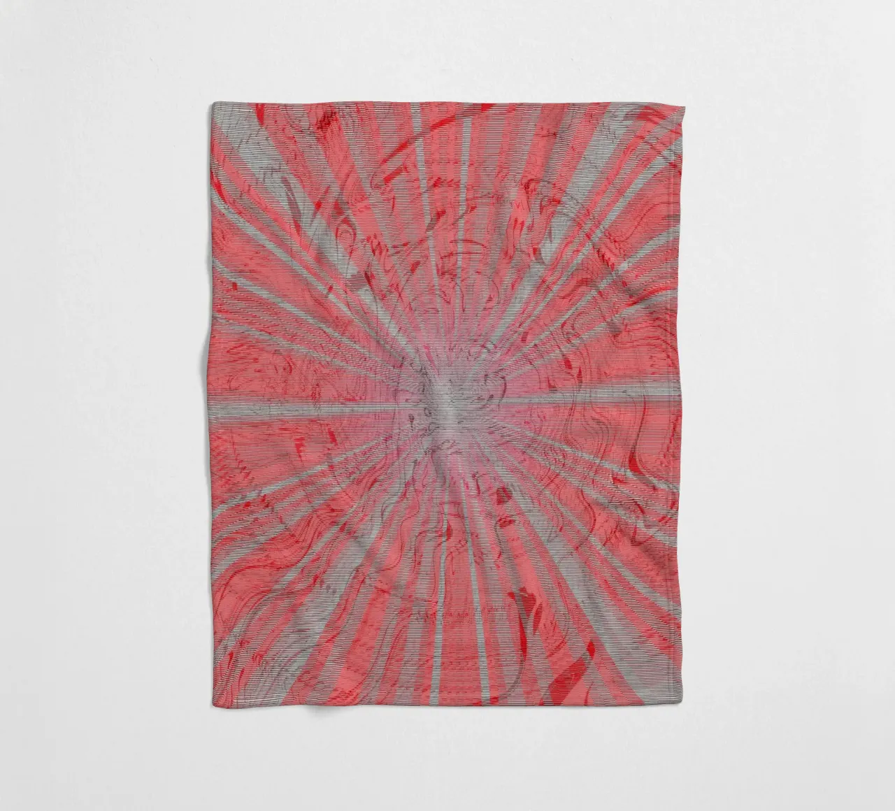 Abstraktess dynamisches Muster in den Farben Grau und Rot Fleecedecke von Something for you