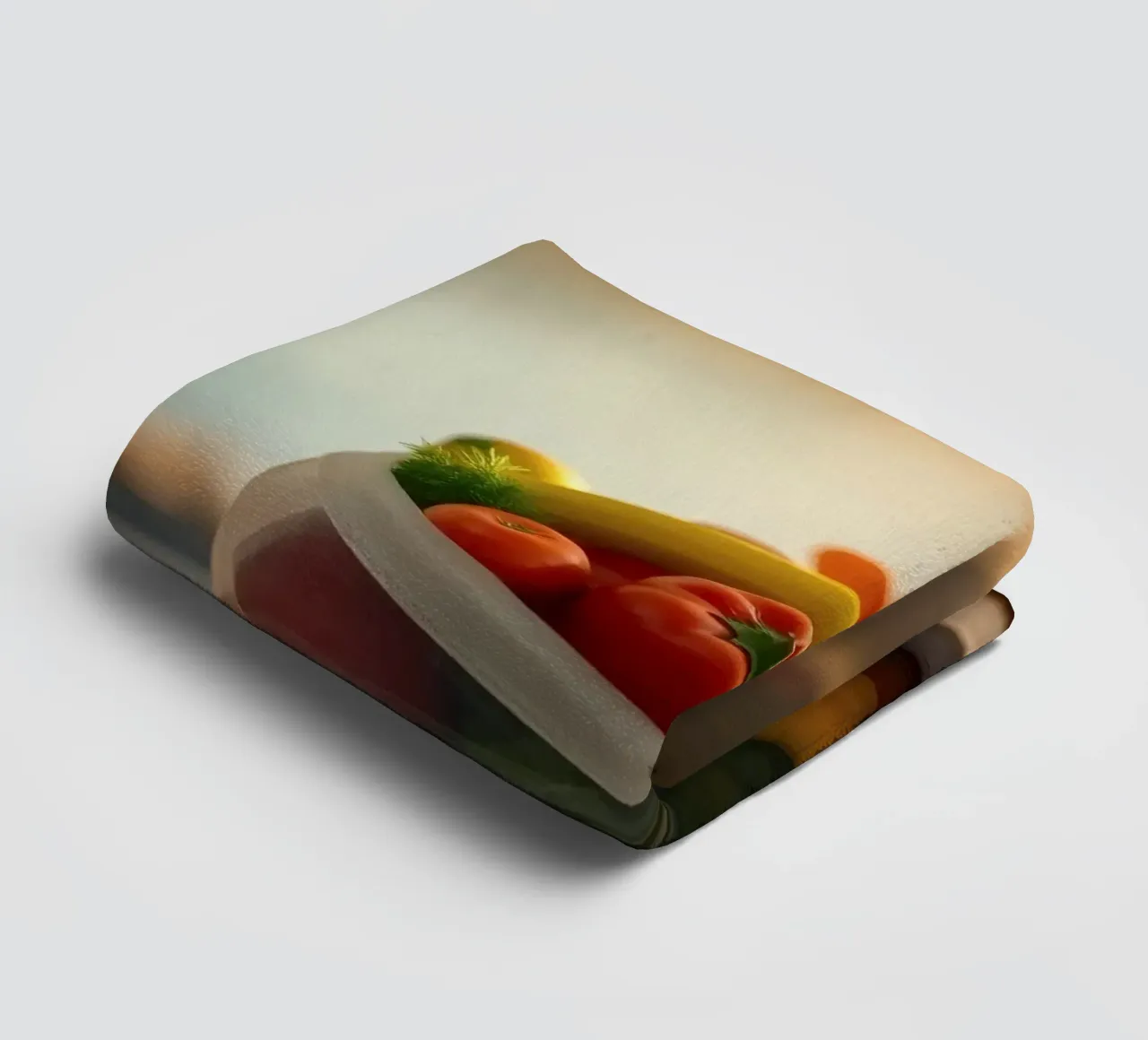 Frutta e verdura fresche disposte in un sacchetto riutilizzabile asciugamano da bagno da DesignDoodle
