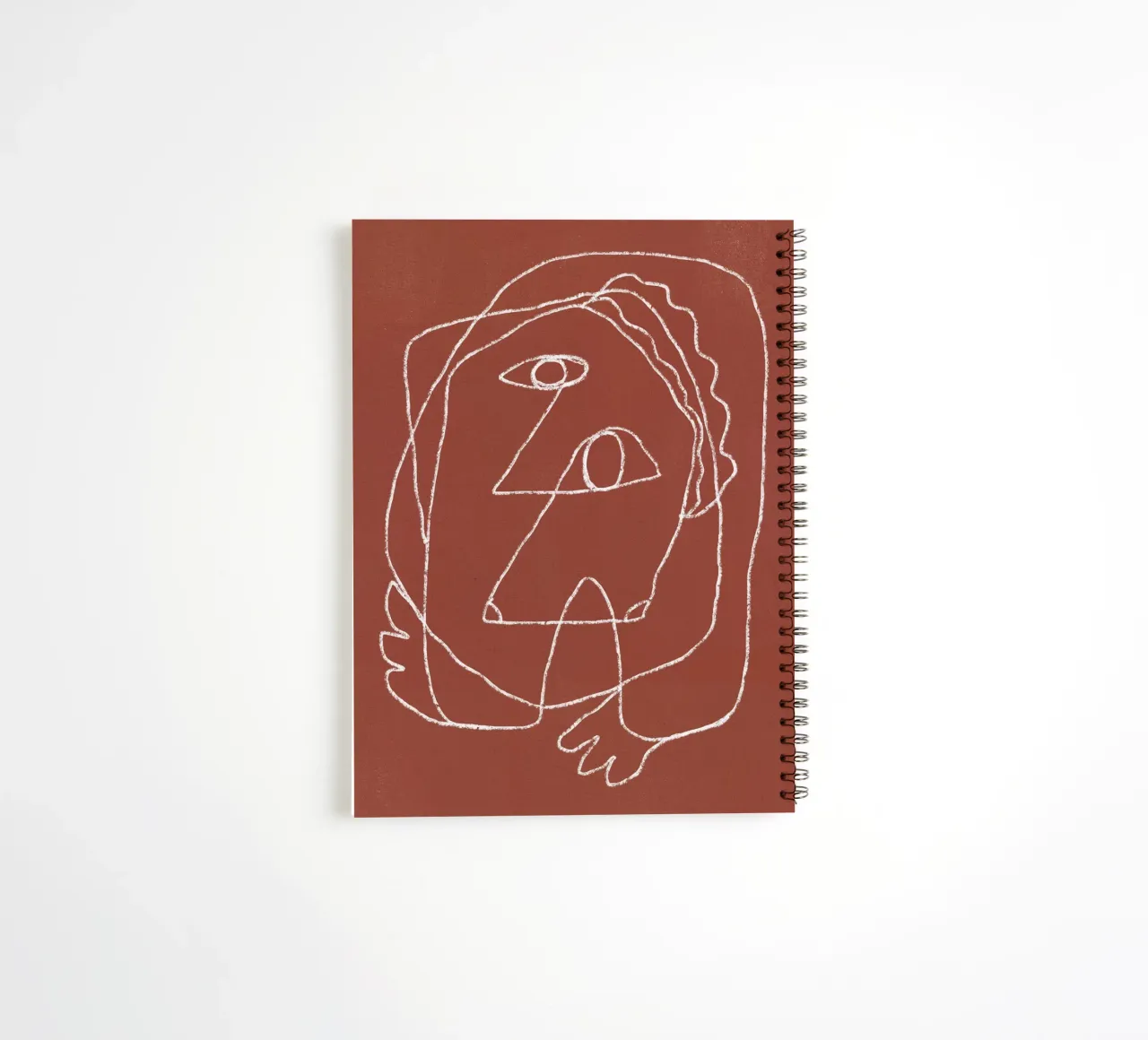 Line art abstract - Nude spiral notebook by Little Dean