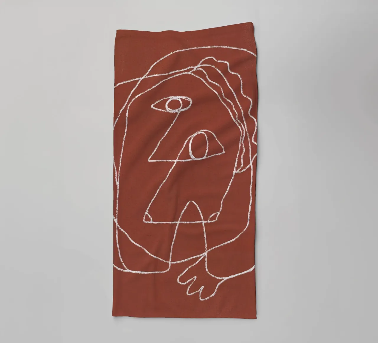 Line art abstract - Nude towel by Little Dean