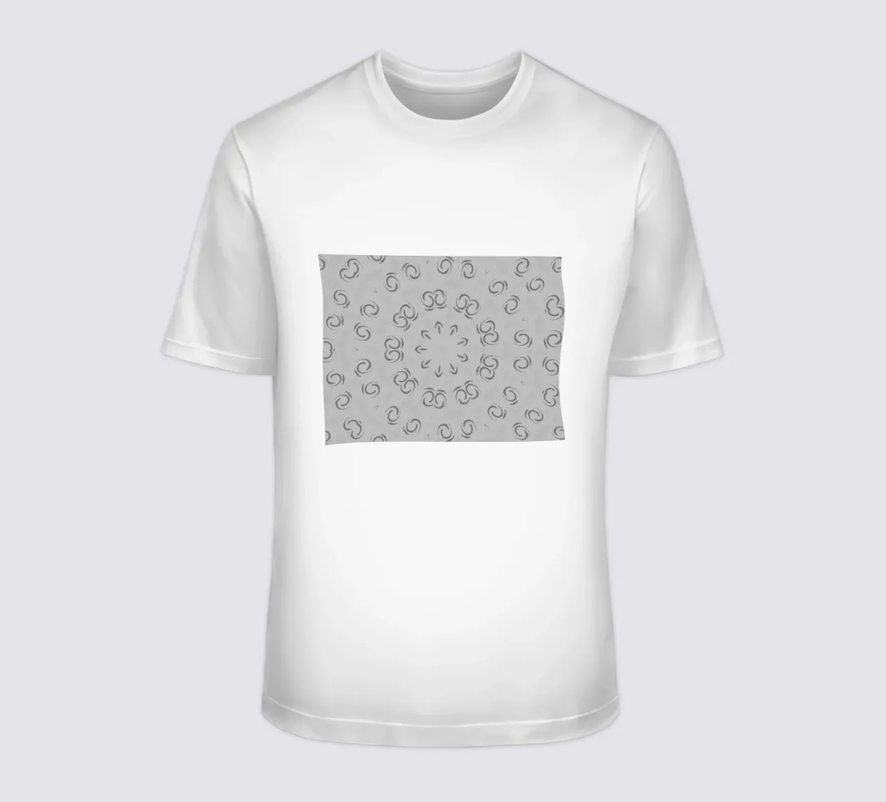 Abstract dynamic circular pattern in grey t-shirt by Something for you