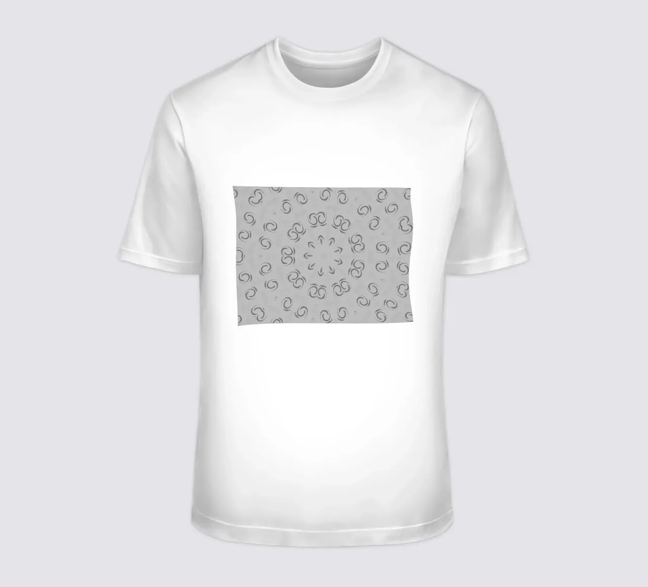 Abstract dynamic circular pattern in grey t-shirt by Something for you