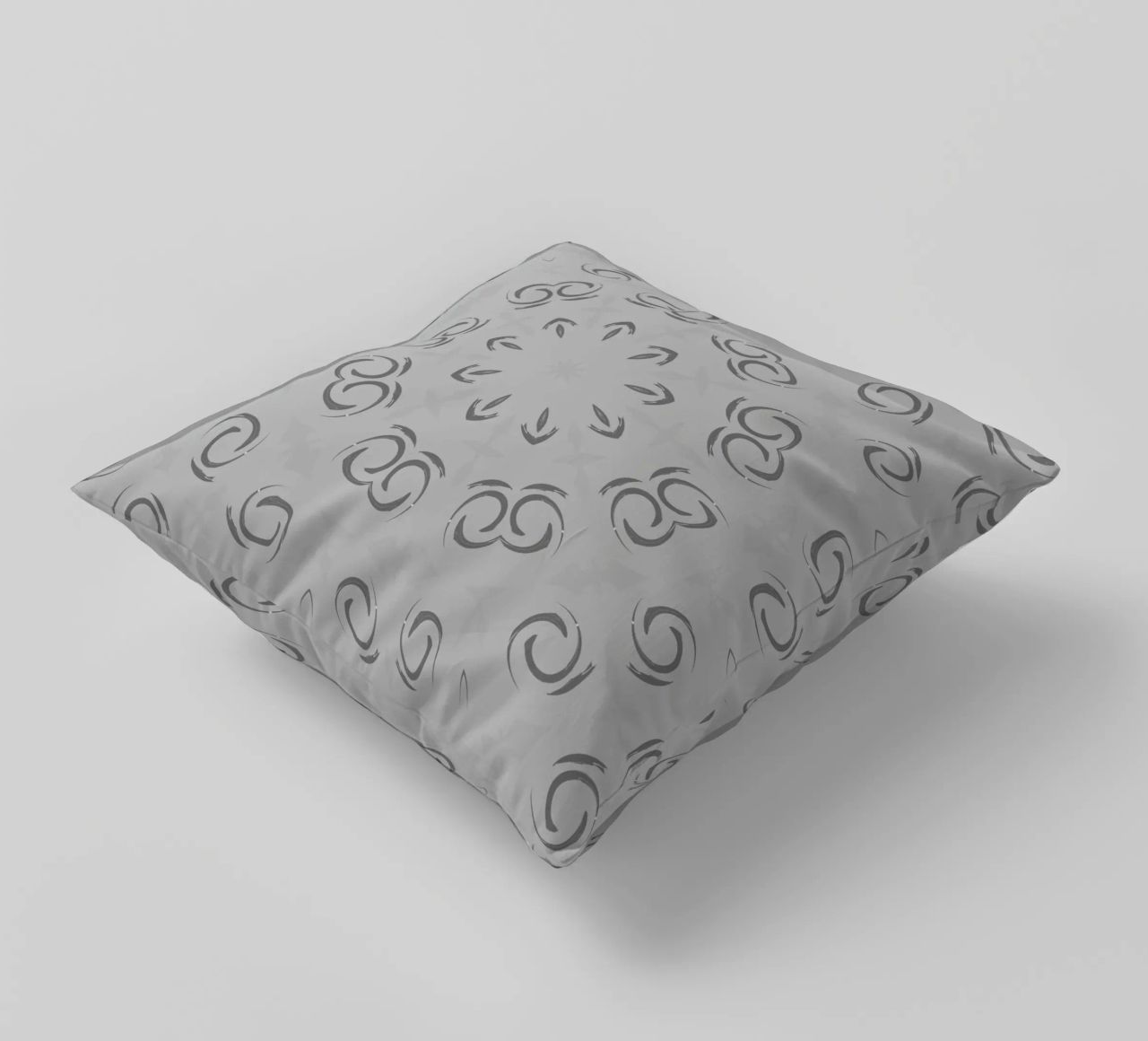 Abstract dynamic circular pattern in grey decorative cushion by Something for you