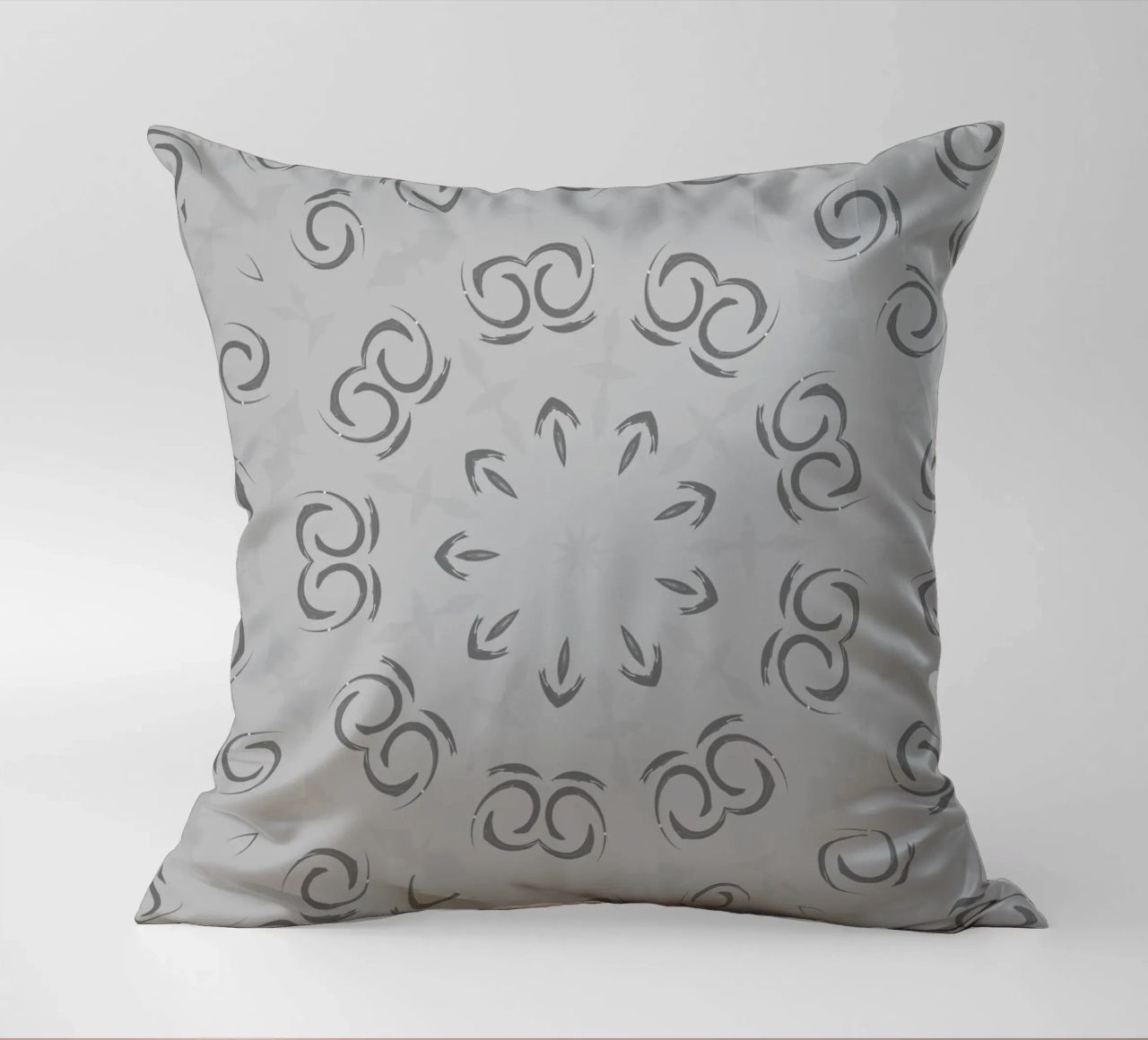 Abstract dynamic circular pattern in grey decorative cushion by Something for you