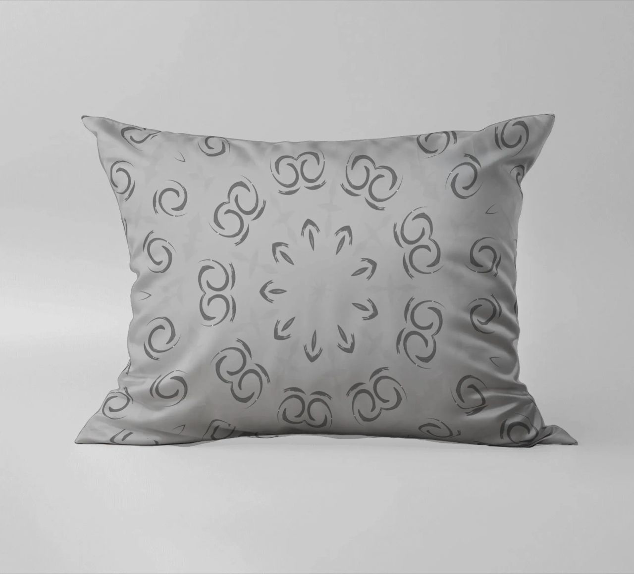 Abstract dynamic circular pattern in grey decorative cushion by Something for you