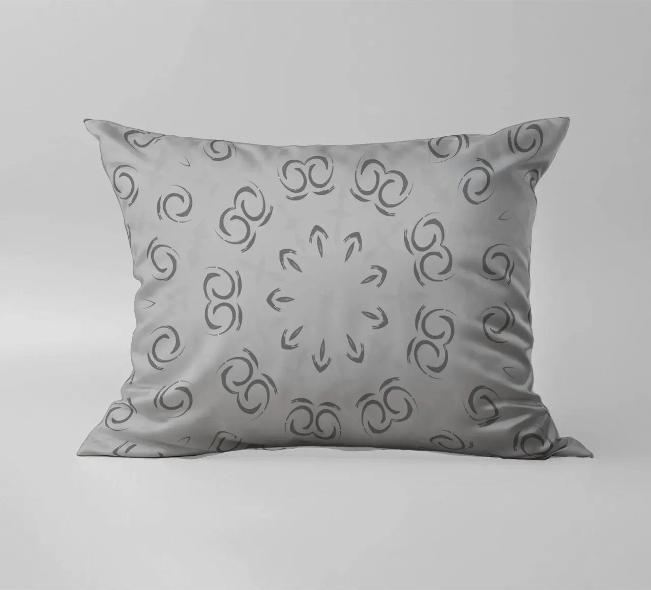 Motivo circolare astratto e dinamico in grigio cuscino da Something for you