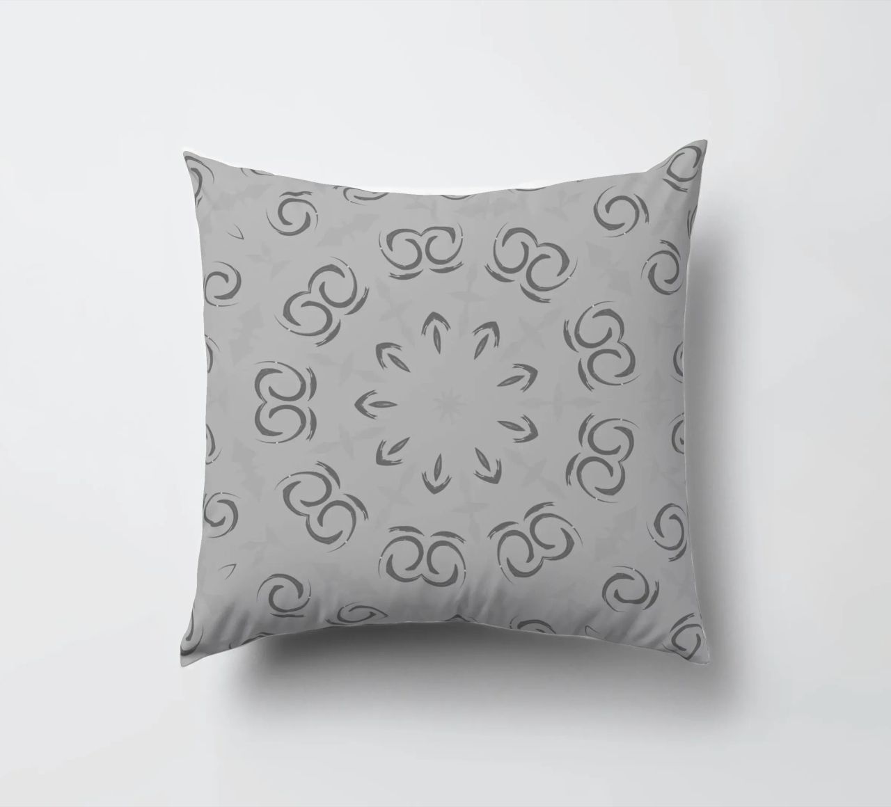 Abstract dynamic circular pattern in grey decorative cushion by Something for you