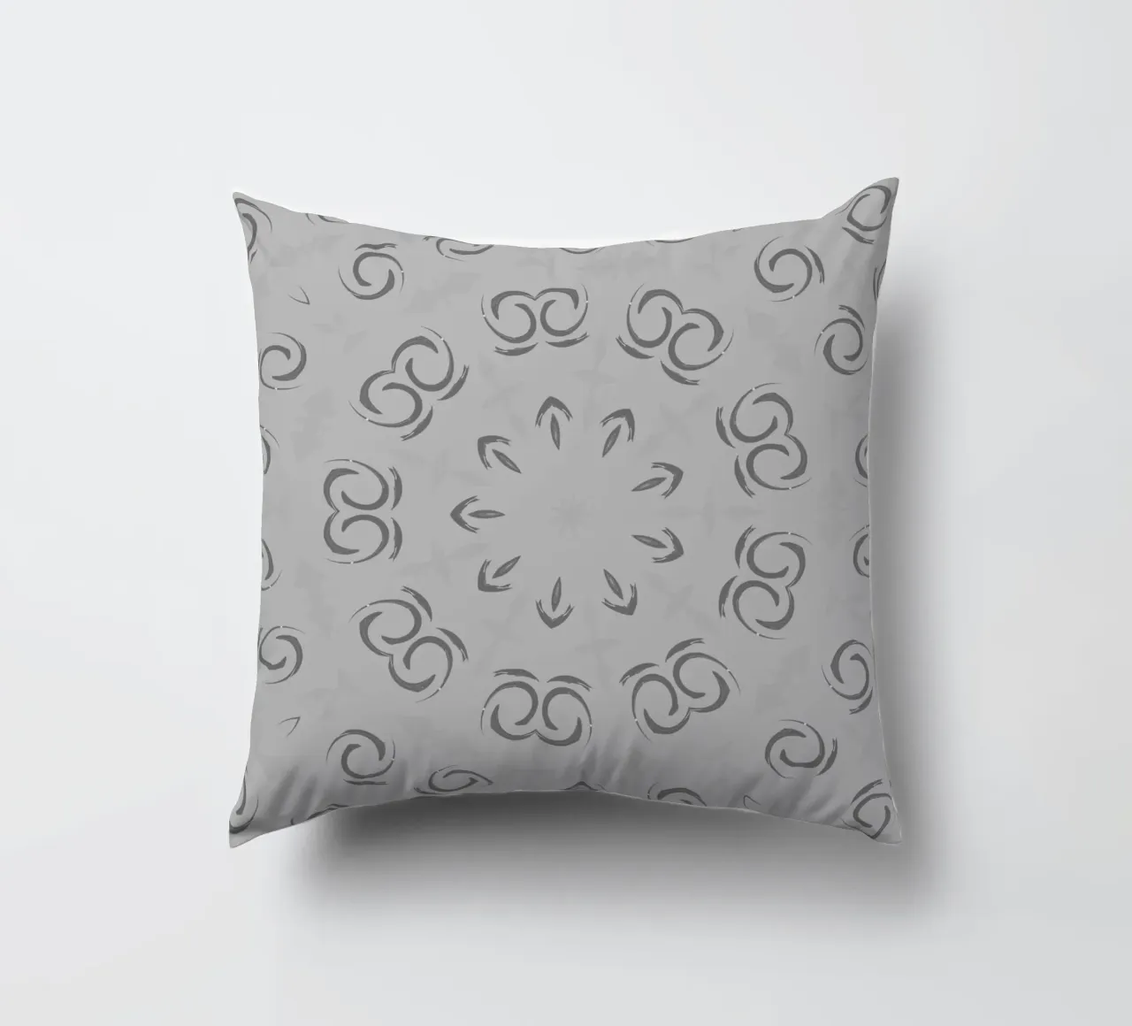 Motivo circolare astratto e dinamico in grigio cuscino da Something for you