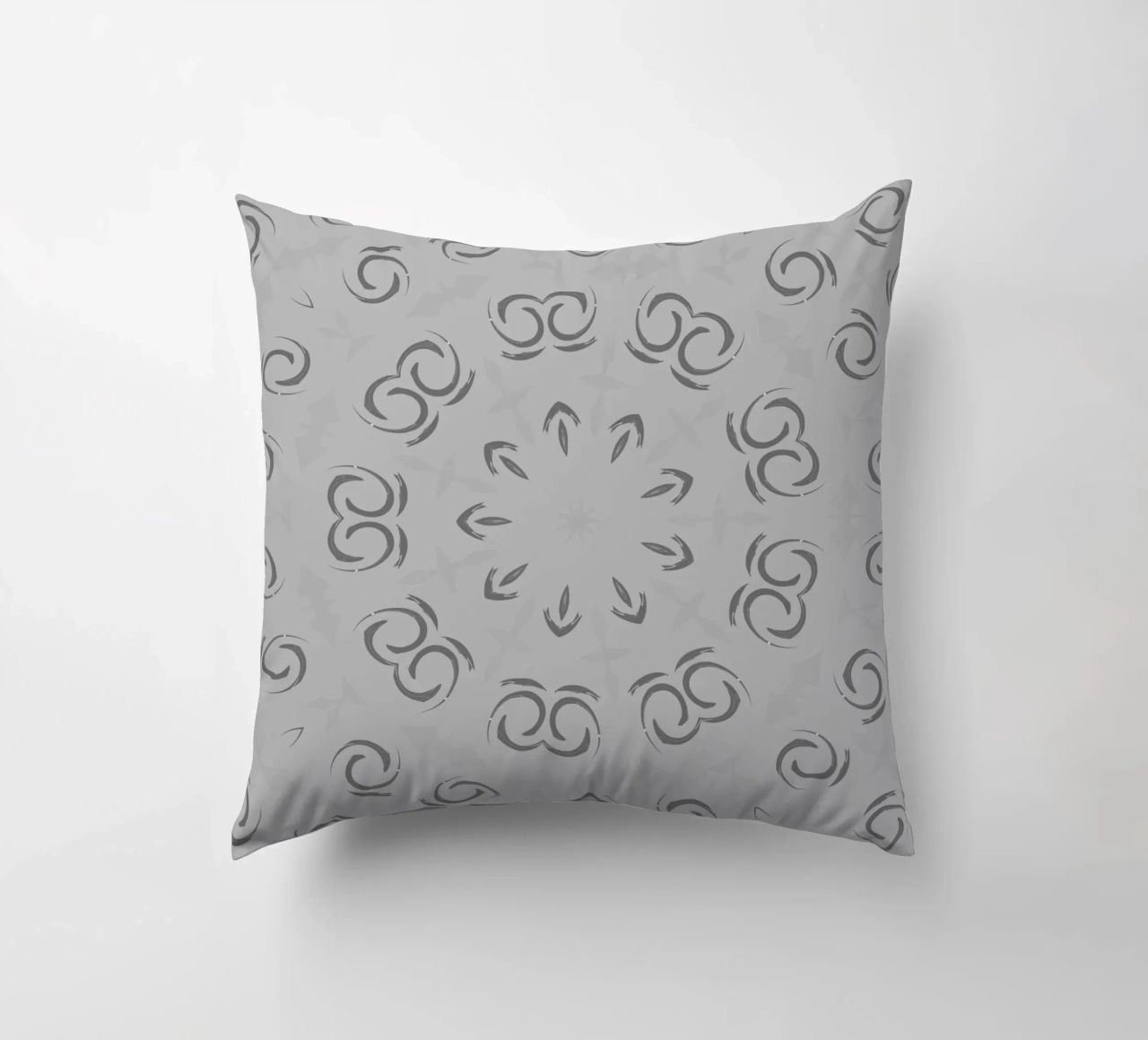 Abstract dynamic circular pattern in grey decorative cushion by Something for you