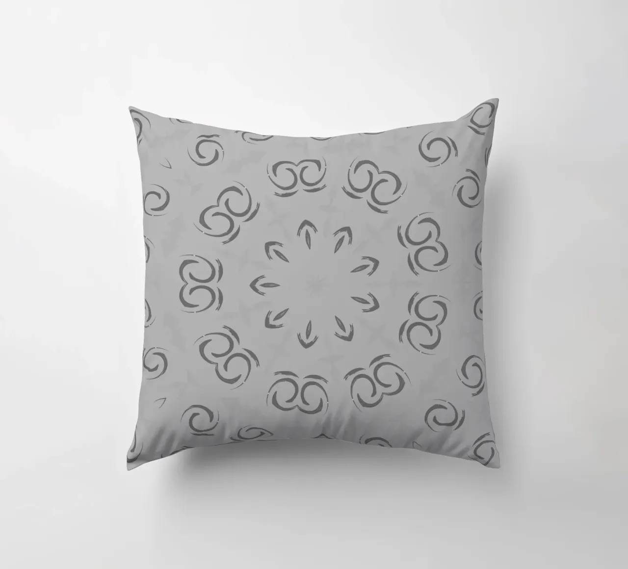 Motif circulaire abstrait et dynamique en gris coussin de Something for you