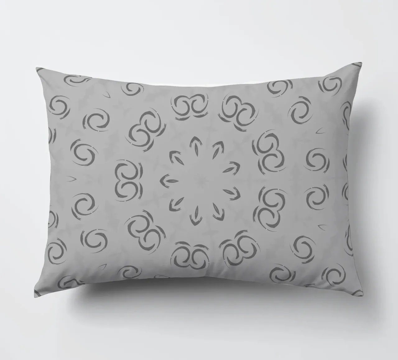 Motivo circolare astratto e dinamico in grigio cuscino da Something for you