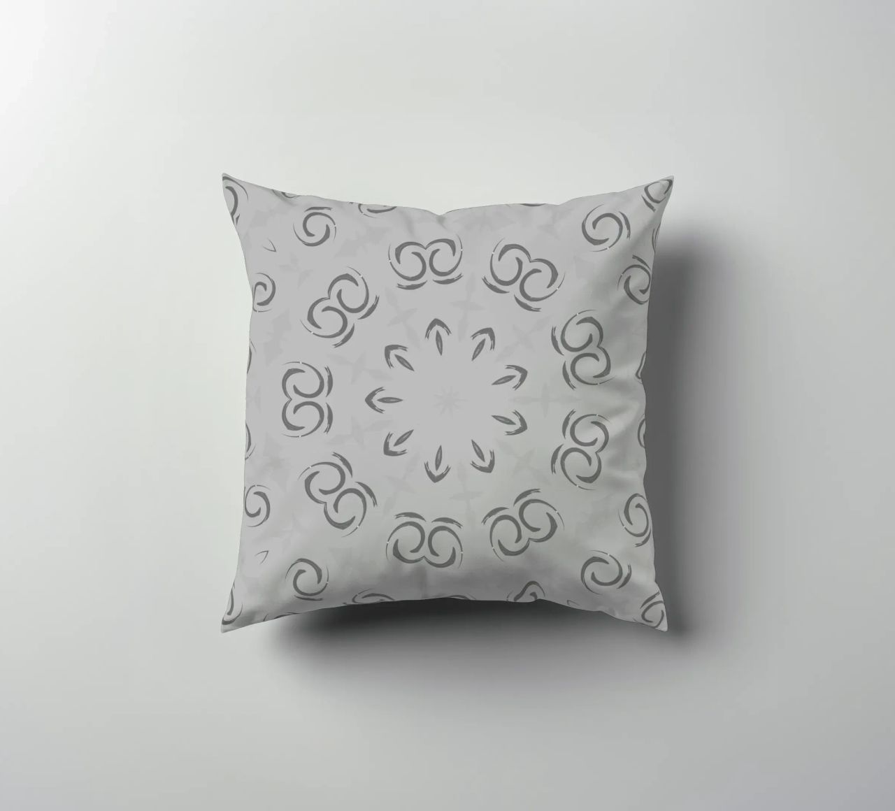 Abstract dynamic circular pattern in grey decorative cushion by Something for you