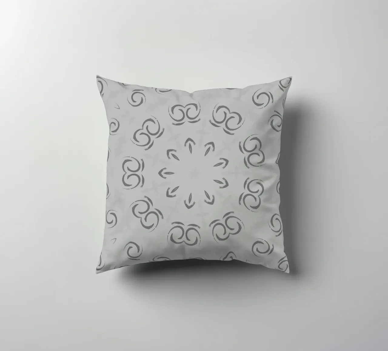 Motivo circolare astratto e dinamico in grigio cuscino da Something for you