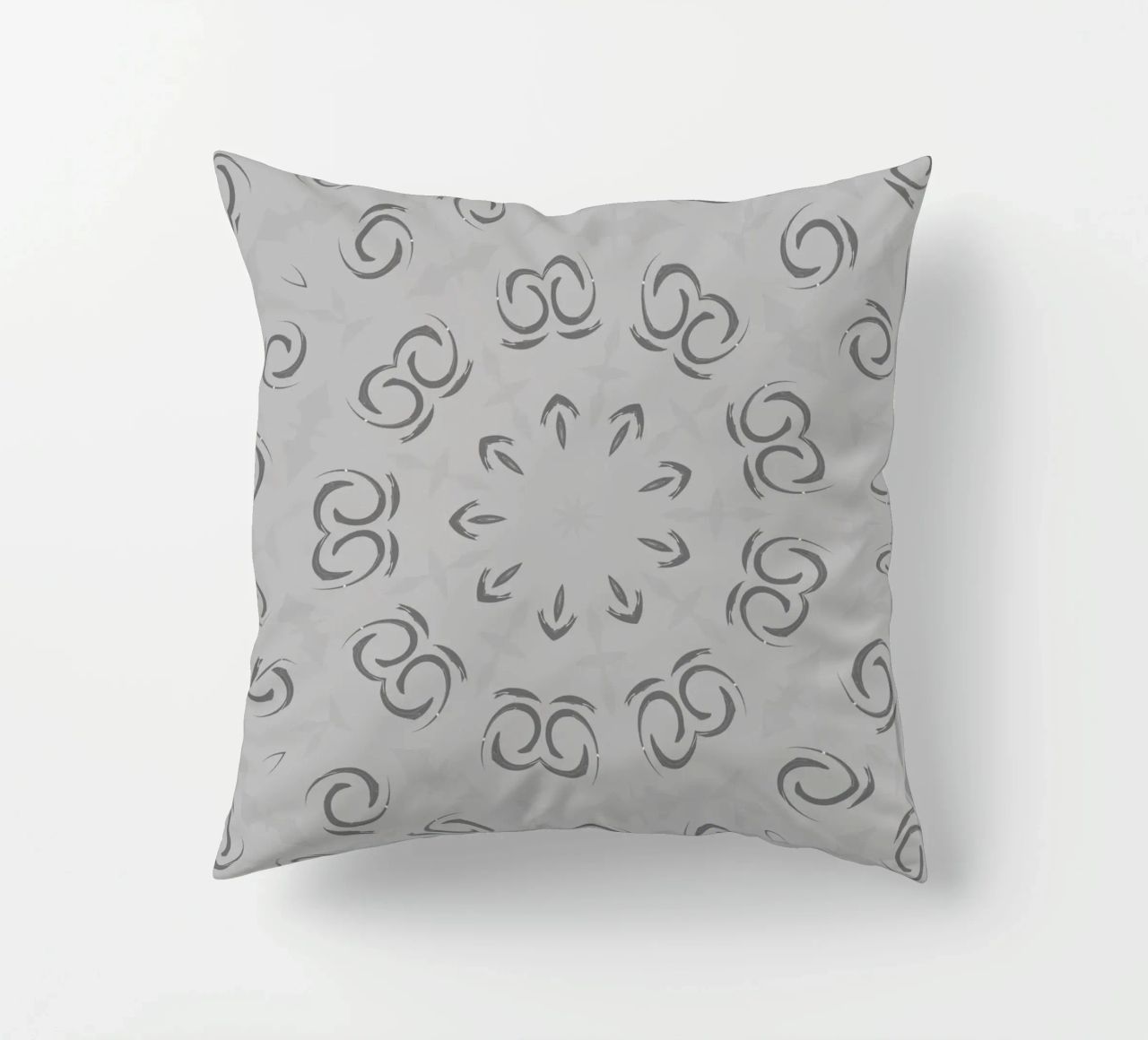 Abstract dynamic circular pattern in grey decorative cushion by Something for you