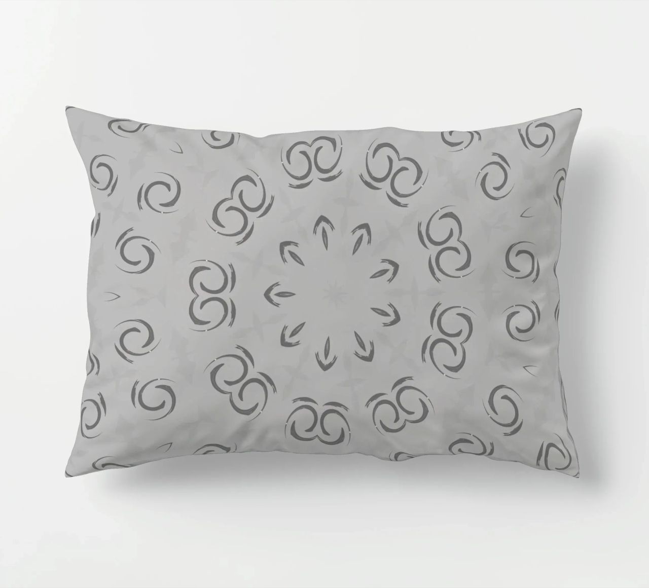 Abstract dynamic circular pattern in grey decorative cushion by Something for you