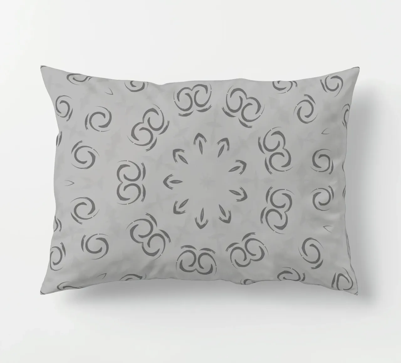 Motivo circolare astratto e dinamico in grigio cuscino da Something for you