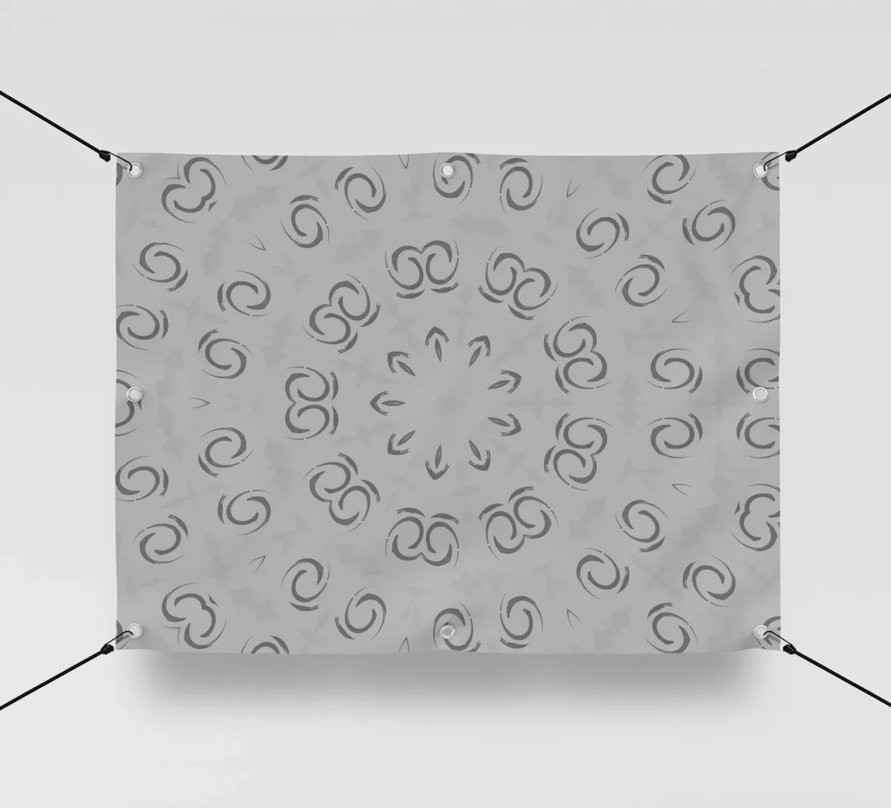Abstract dynamic circular pattern in grey pvc cover by Something for you