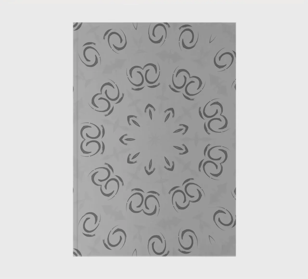 Abstraktes dynamisches kreisförmiges Muster in Grau Notizbuch von Something for you