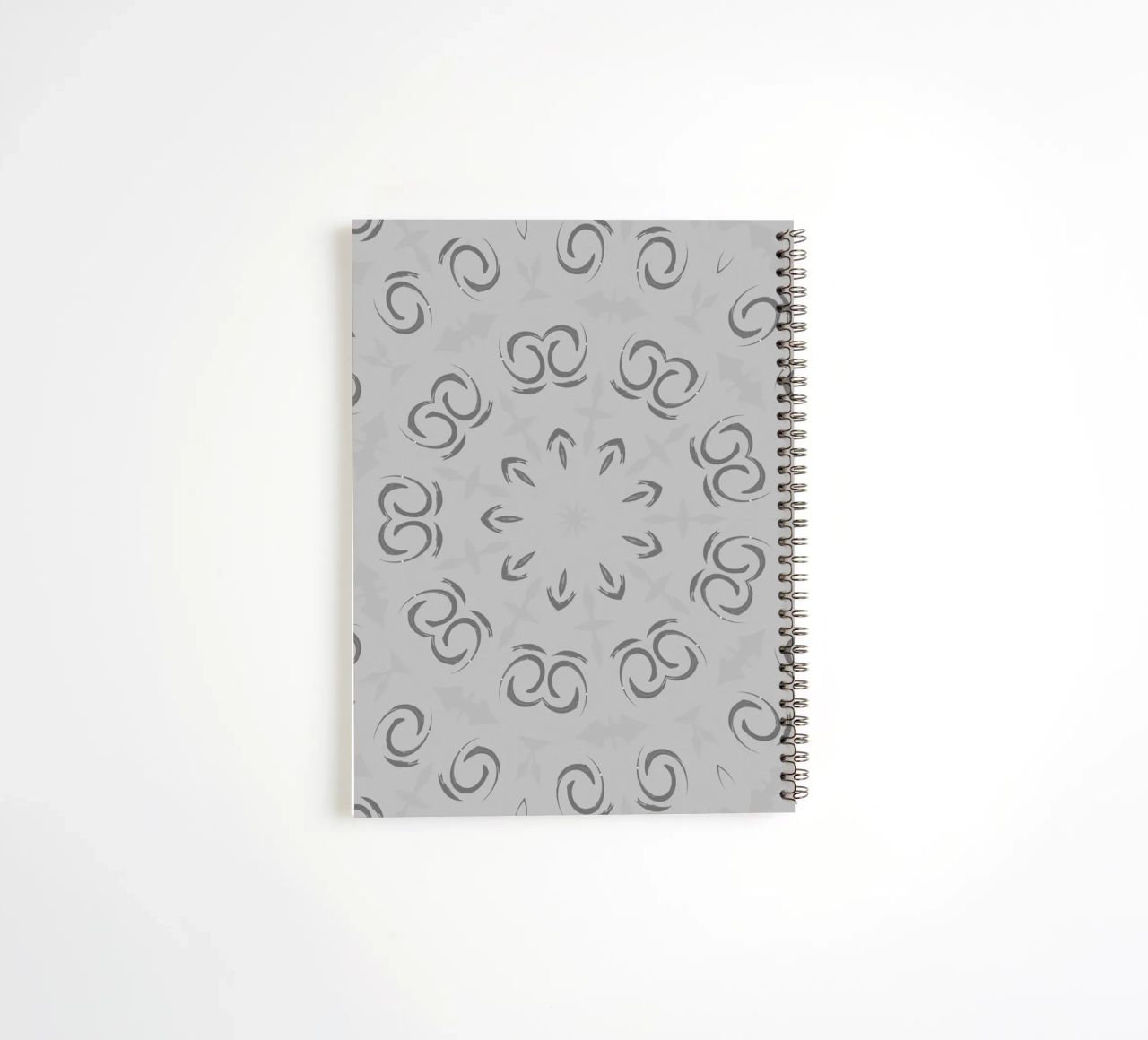 Abstract dynamic circular pattern in grey spiral notebook by Something for you