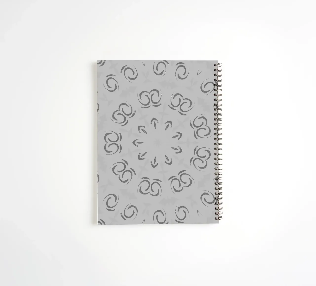 Abstract dynamic circular pattern in grey spiral notebook by Something for you