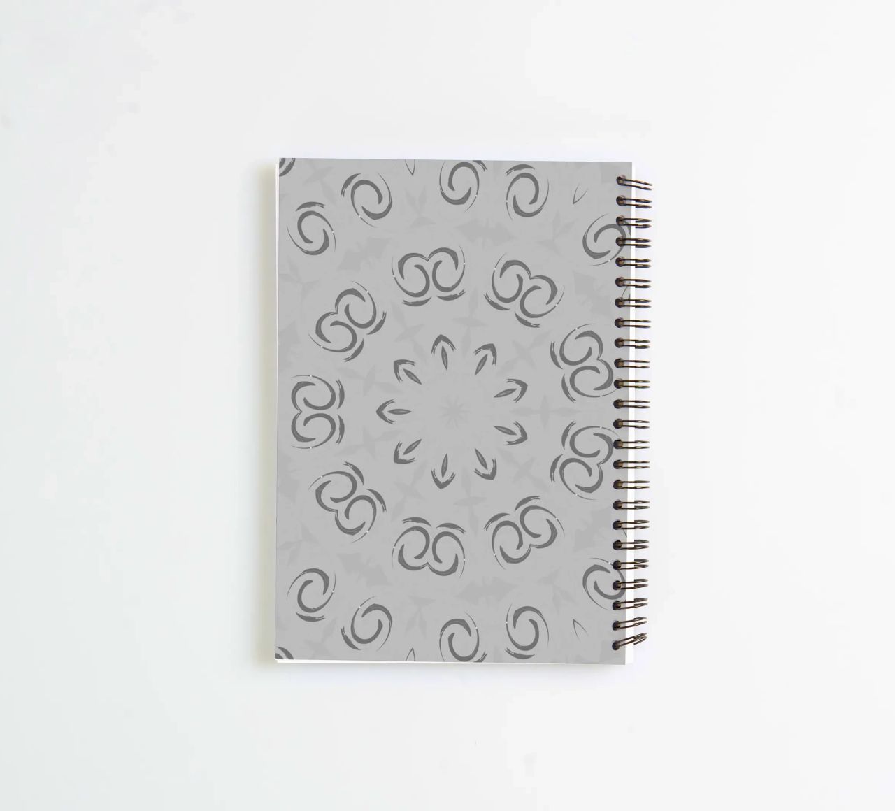 Abstract dynamic circular pattern in grey spiral notebook by Something for you