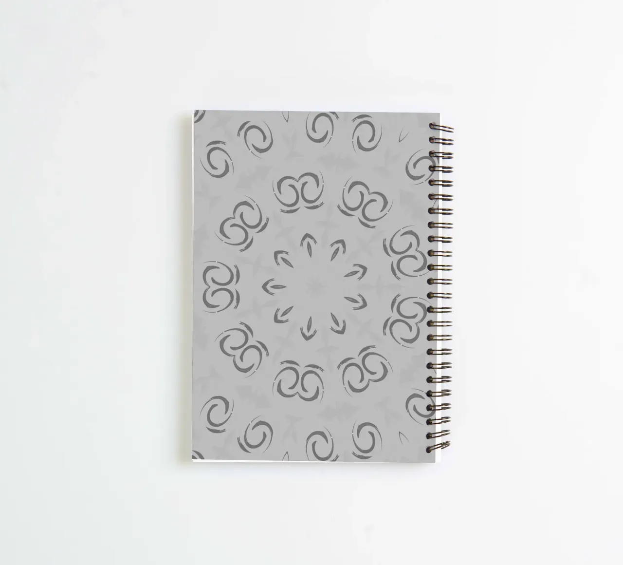 Abstract dynamic circular pattern in grey spiral notebook by Something for you