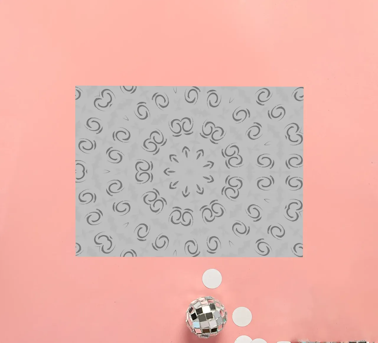 Abstract dynamic circular pattern in grey sticker by Something for you