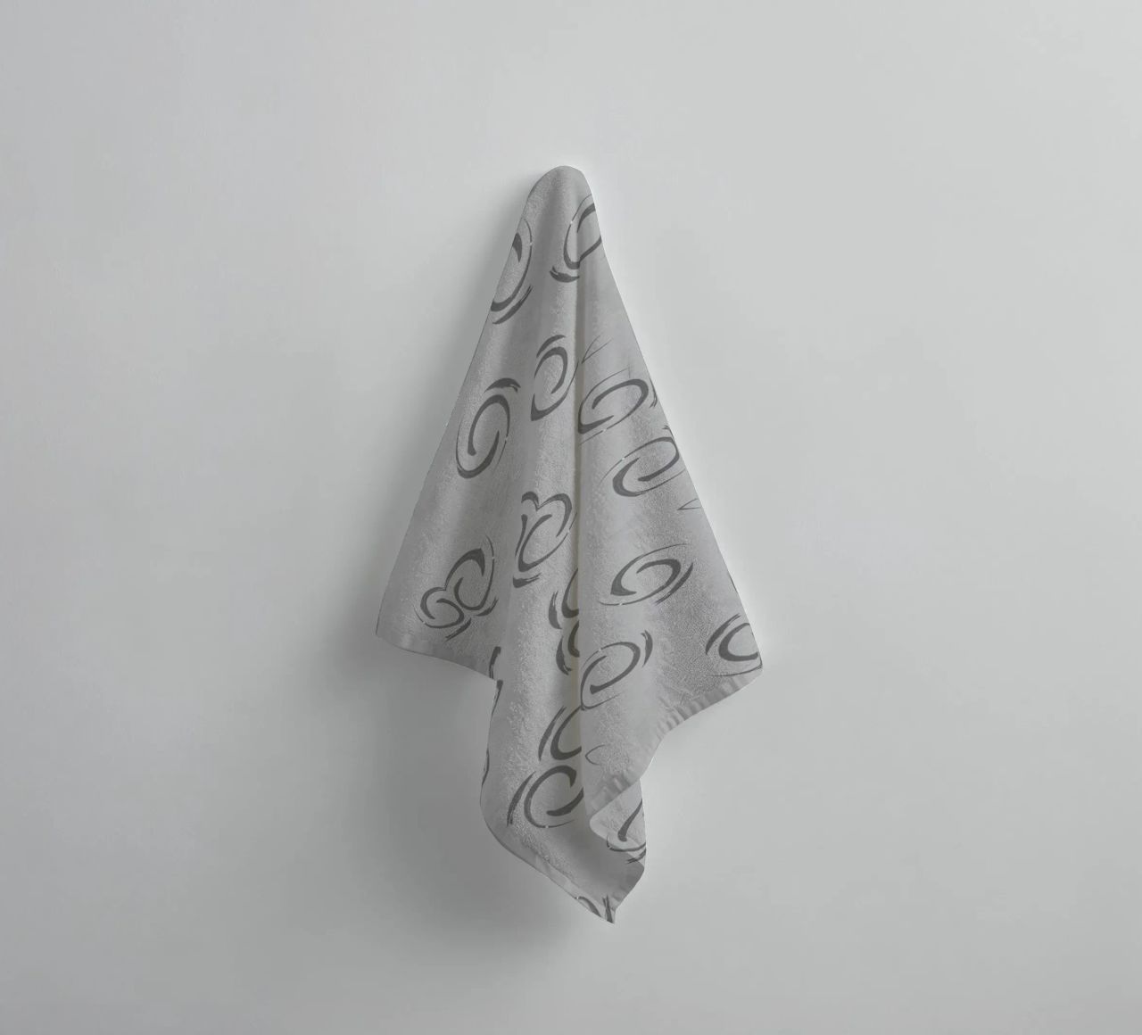 Abstract dynamic circular pattern in grey towel by Something for you