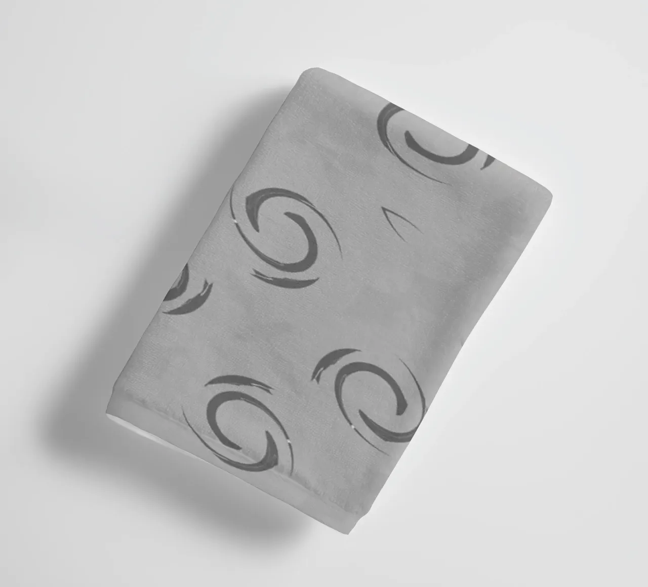 Motif circulaire abstrait et dynamique en gris serviette de bain de Something for you