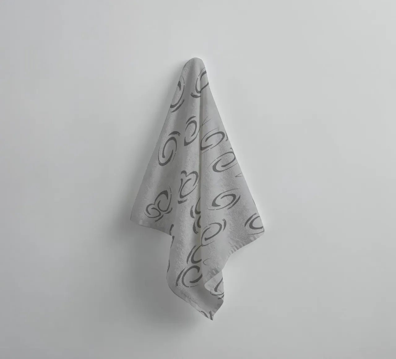 Motif circulaire abstrait et dynamique en gris serviette de bain de Something for you