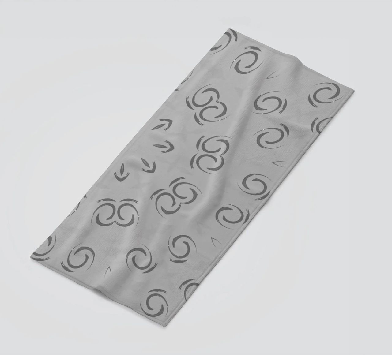 Abstract dynamic circular pattern in grey beach towel by Something for you