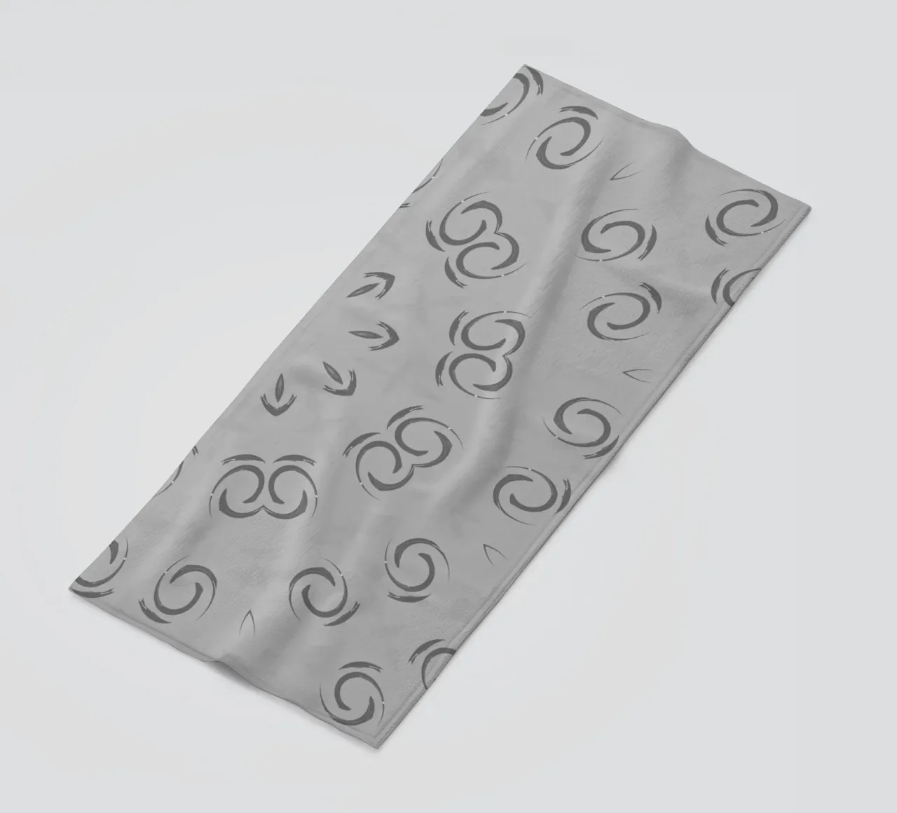 Abstract dynamic circular pattern in grey beach towel by Something for you