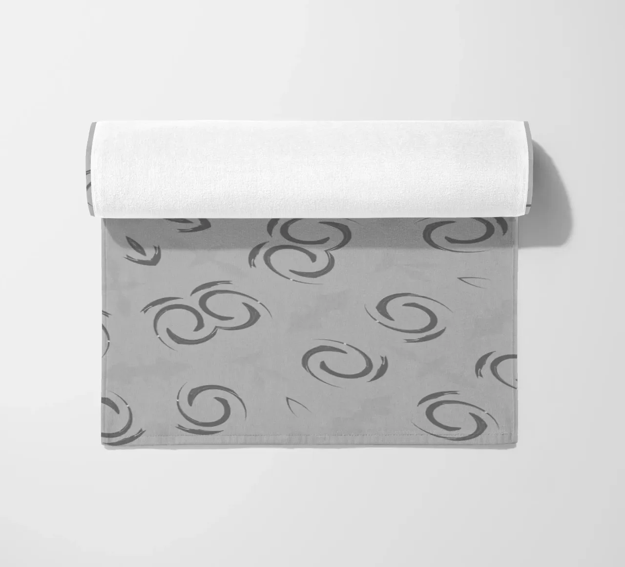 Abstract dynamic circular pattern in grey beach towel by Something for you