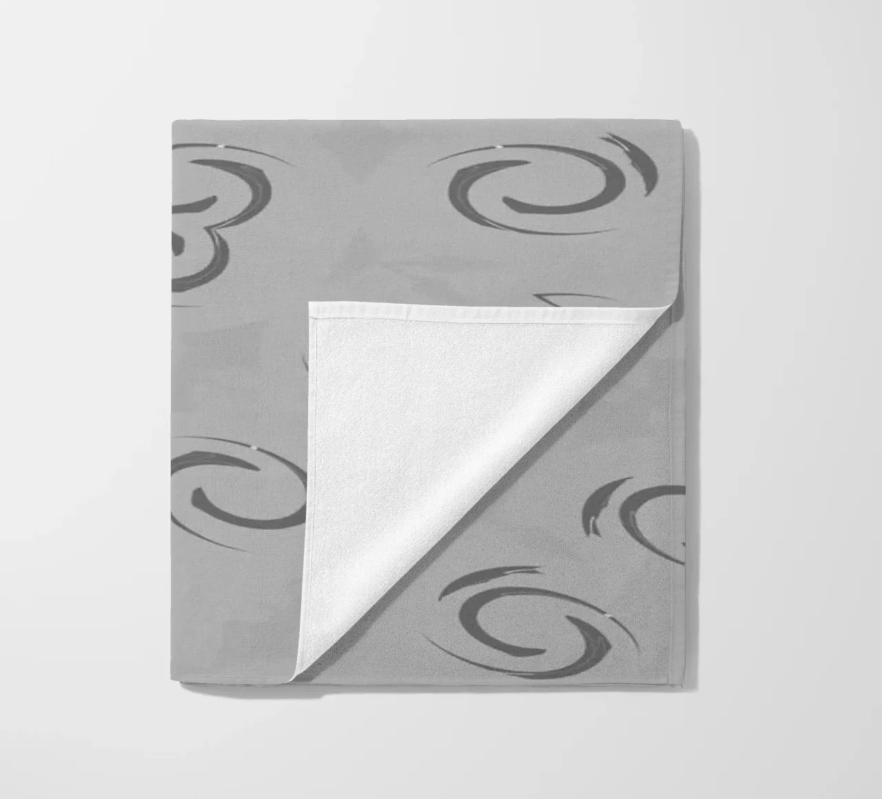 Abstract dynamic circular pattern in grey beach towel by Something for you
