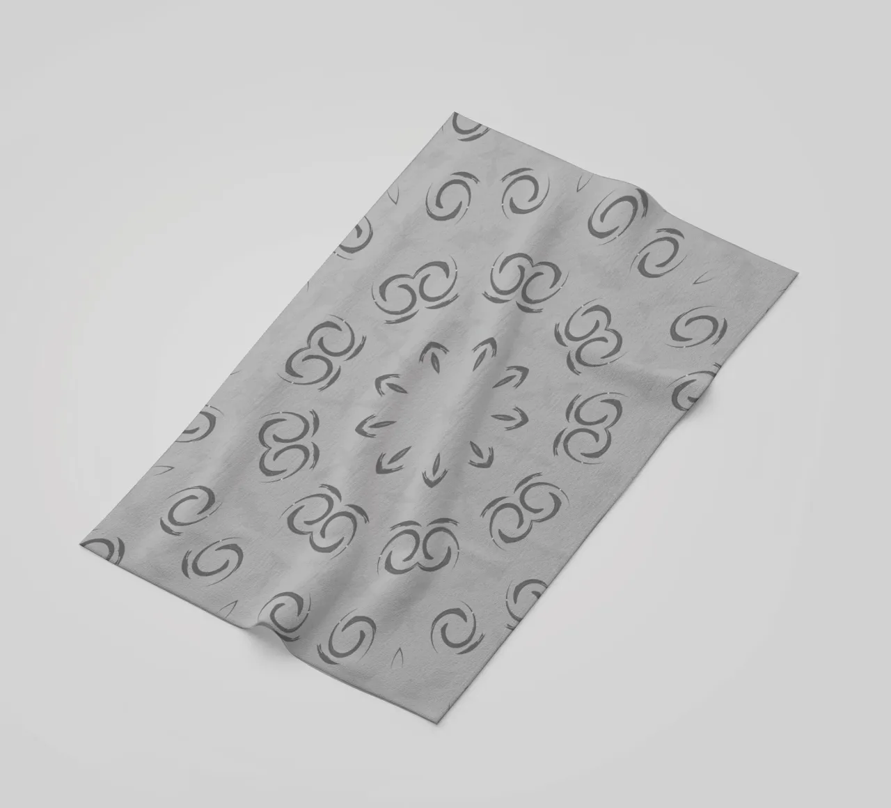 Abstract dynamic circular pattern in grey beach towel by Something for you