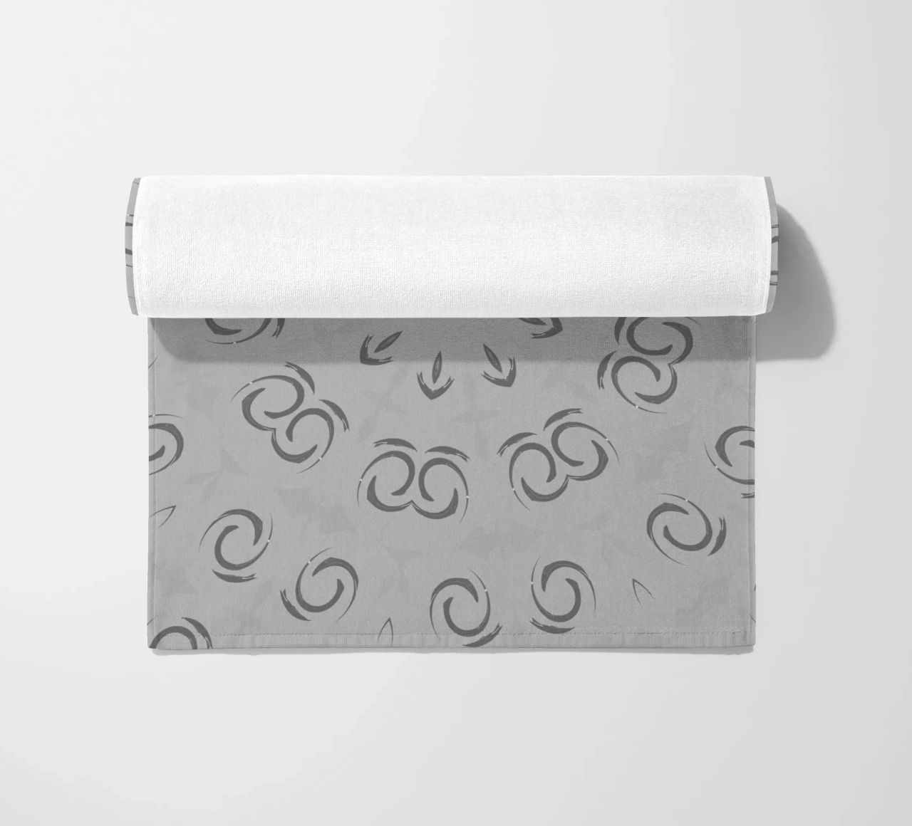 Abstract dynamic circular pattern in grey beach towel by Something for you
