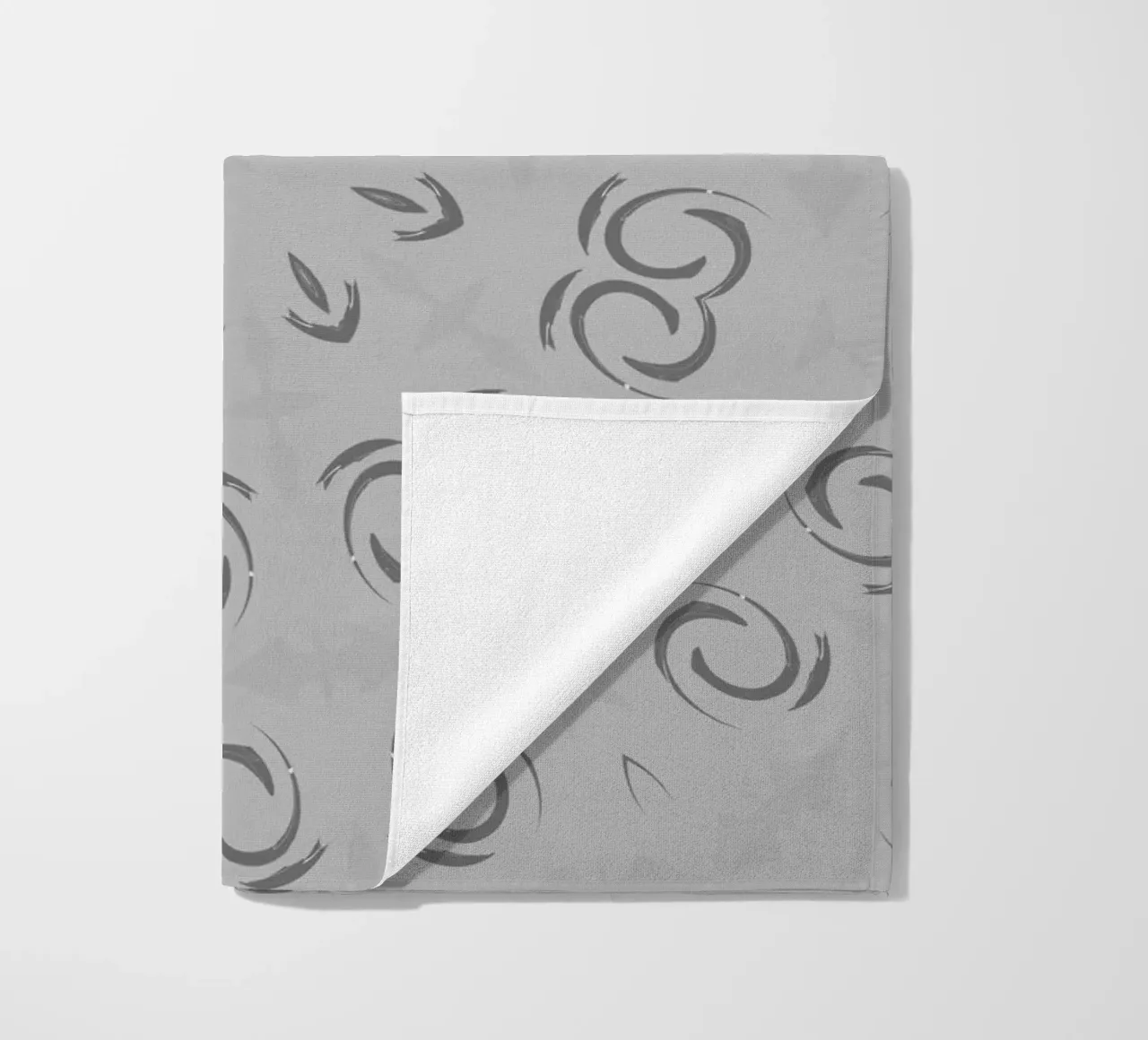 Abstract dynamic circular pattern in grey beach towel by Something for you