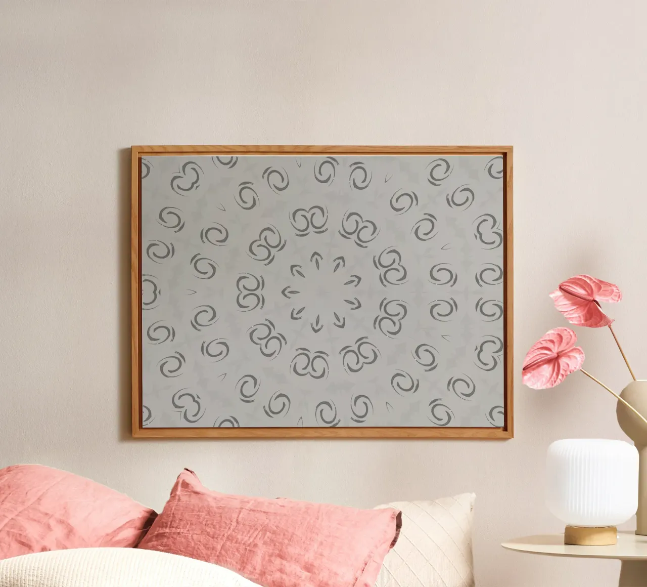 Abstract dynamic circular pattern in grey alu-dibond by Something for you