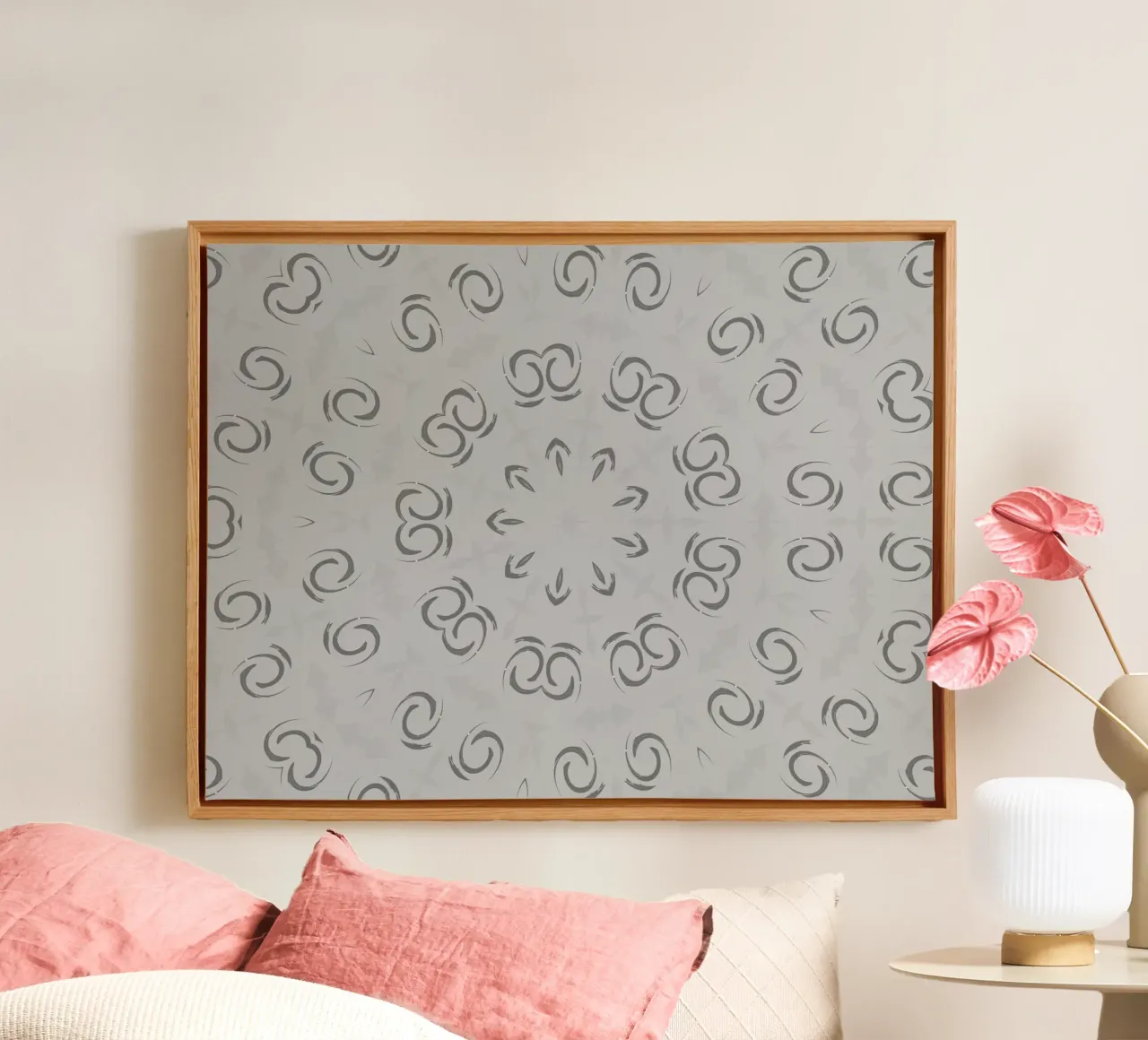 Motif circulaire abstrait et dynamique en gris toile de Something for you