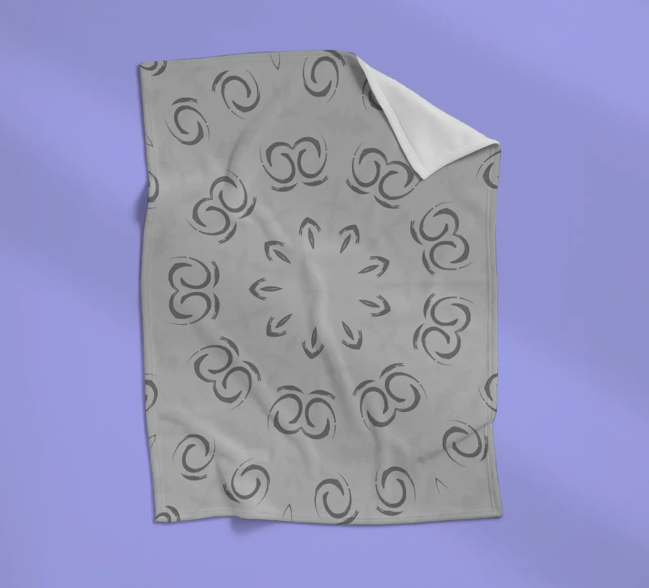 Abstraktes dynamisches kreisförmiges Muster in Grau Fleecedecke von Something for you