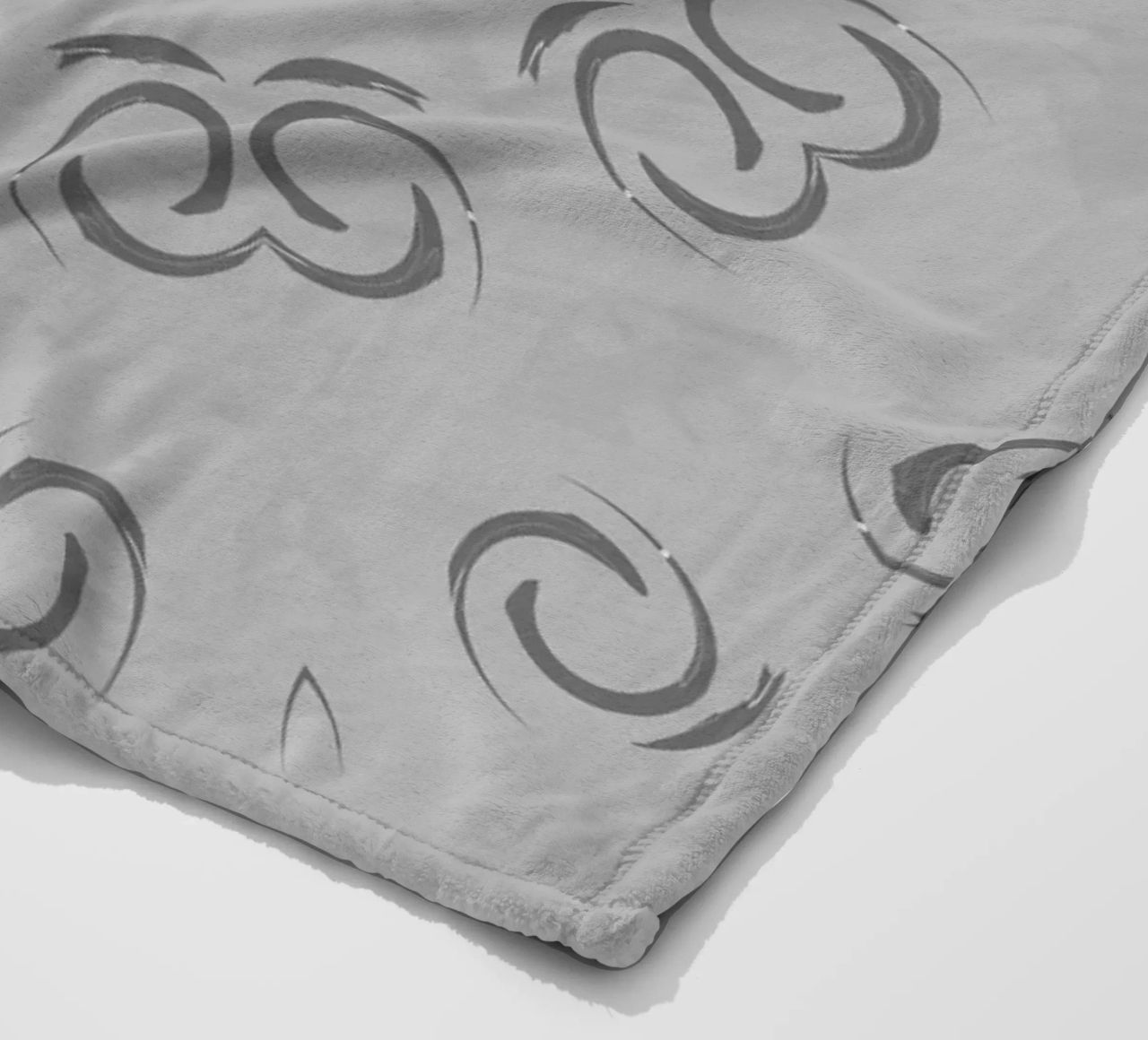 Abstract dynamic circular pattern in grey fleece blanket by Something for you