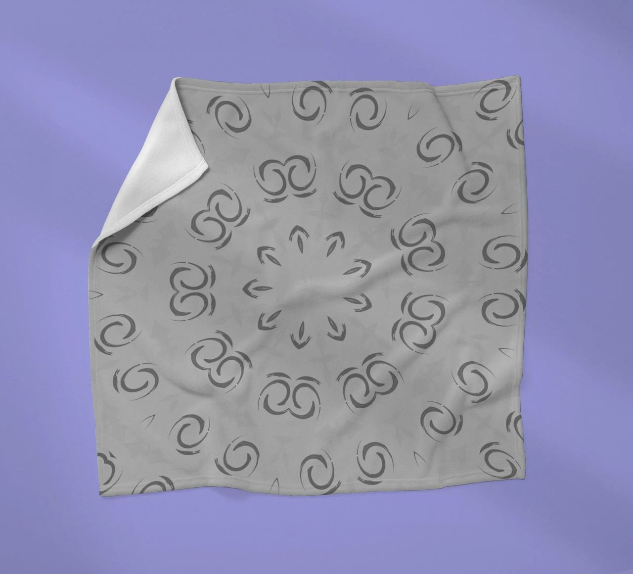 Abstract dynamic circular pattern in grey fleece blanket by Something for you
